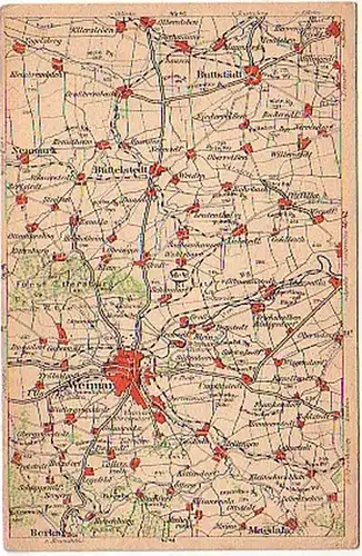 17337 Landkarten Ak Weimar und Umgebung um 1920