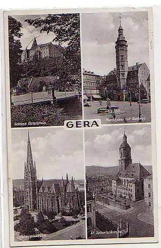 17265 Mehrbild-Ak Gera Markt, Schloß Osterstein ua 1940