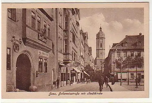 17251 Ak Jena Bussstraße avec église municipale vers 1920