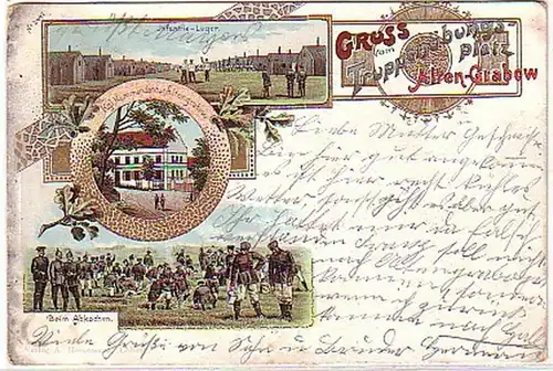 17235 Ak Gruß vom Truppenübungsplatz Alten Grabow 1906
