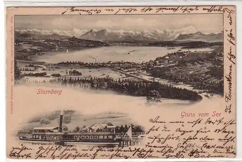 17211 Multi-image Ak Salutation du lac Starnberger 1904