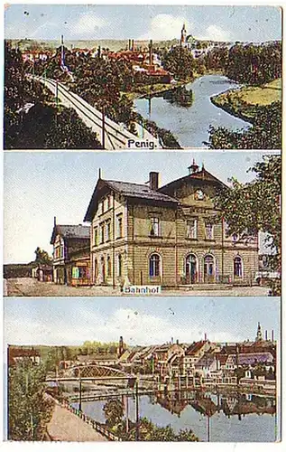 17178 Mehrbild Ak Penig Bahnhof usw. 1910