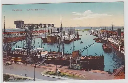17102 Ak Hamburg Kuhwärder Hafen mit Schiffen 1911