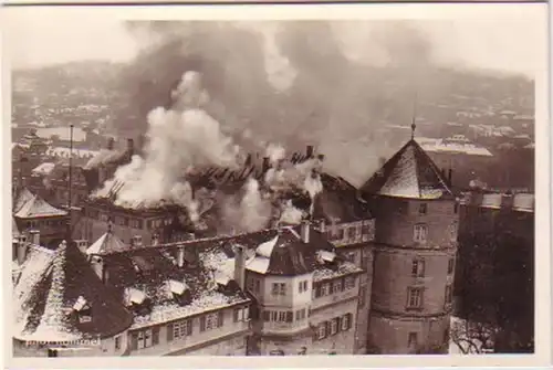 17085 Foto Stuttgart Schloßbrand 1931