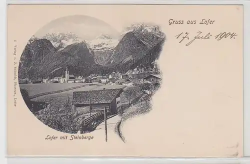 17022 Ak Gruß aus Lofer mit Steinberge 1904