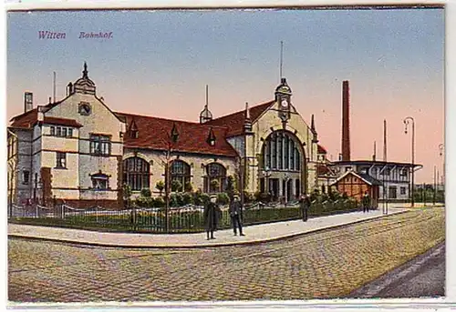 16908 Ak Witten Bahnhof um 1920