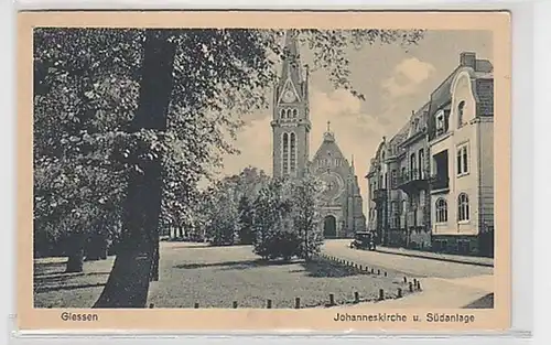 16871 Ak Giessen Johanneskirche und Südanlage um 1920