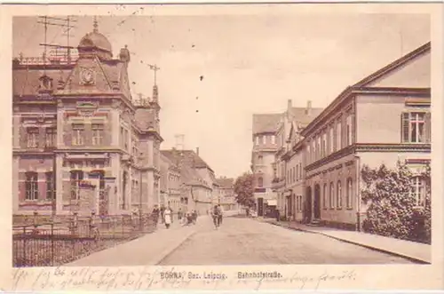 16851 Ak Borna Bez. Leipzig Bahnhofstraße 1917