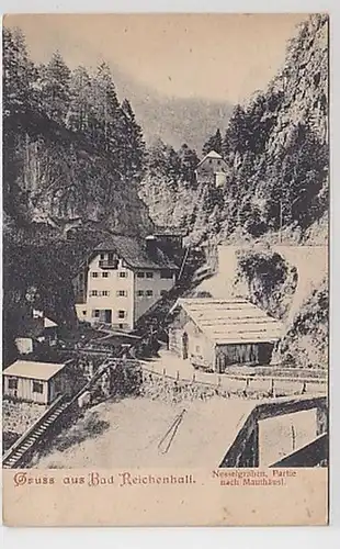 16814 Ak Gruss aus Bad Reichenhall Nesselgraben 1910