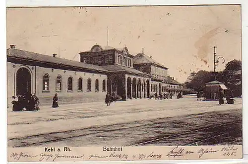 16800 Feldpost Ak Kehl à la gare du Rhin 1917