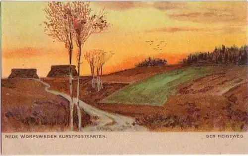 16719 Künstler Ak Worpswede der Heideweg um 1900