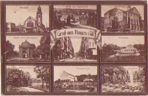 16708 Multi-image Ak Salutation de Hagen en Westphalie 1918