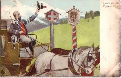 16703 Ak Schweiz Motteler der rote Postmeister um 1910