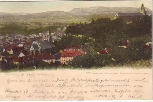 16694 Ak Gruss aus Rudolstadt Totalansicht 1901