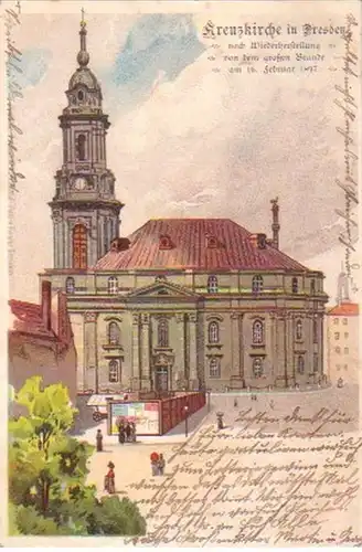 16686 Ak Eglise de croix à Dresde après la restauration