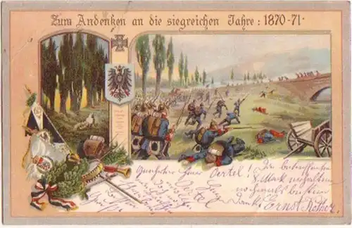 16661 Ak Andenken an die siegreichen Jahre 1870/71