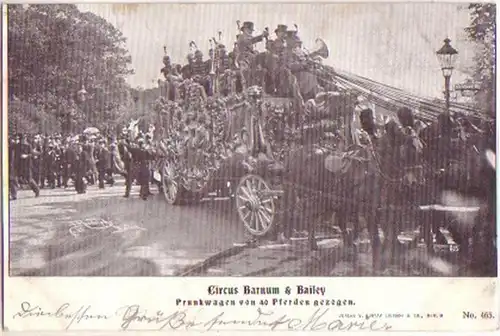 16660 Ak Circus Barnum & Bailey Prunkwagen 1900
