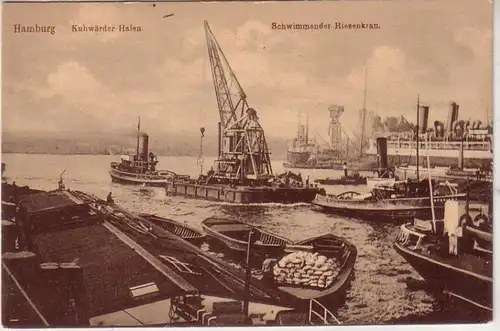 16636 Ak Hambourg Vache port de Kuhwärder vers 1920