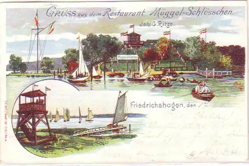 16625 Ak Gruss aus Friedrichshagen Restaurant 1899