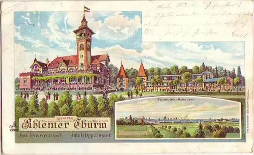 16612 Ak Salutation du Thurm d'Ahlem chez Hannover 1902