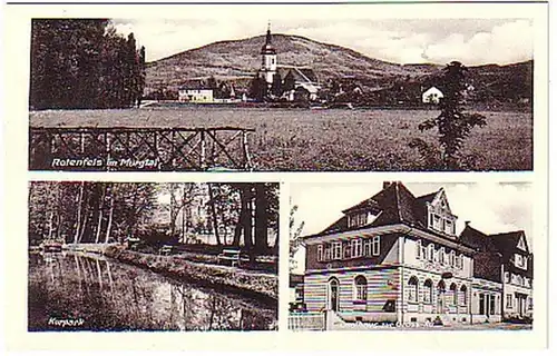 16591 Multi-image Ak Rotfels dans la vallée de Murgtal vers 1950