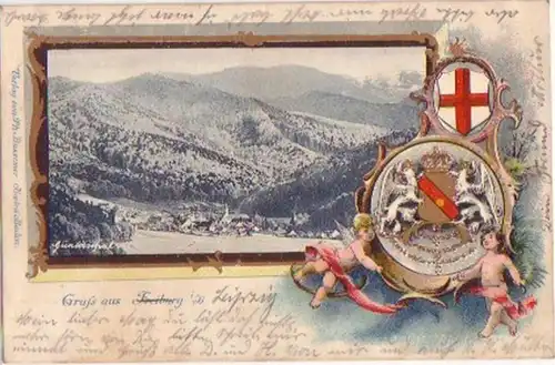 16578 Wappen Ak Gruss aus Freiburg im Breisgau 1902