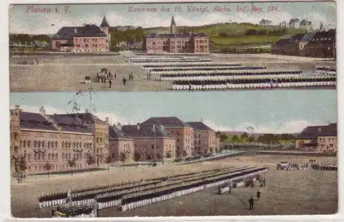 16573 Mehrbild Ak Plauen im Vogtland Kasernen 1920