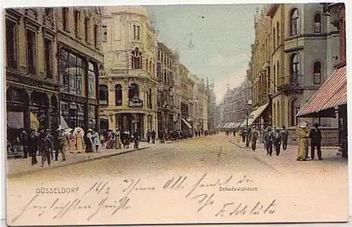 16569 Ak Düsseldorf Schadowstrasse avec des magasins 1902