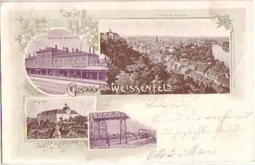 16558 Ak Gruß aus Weissenfels Bahnhofs Restaurant 1901