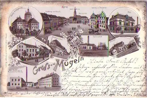 16552 Ak Lithographie Gruss aus Mügeln 1901