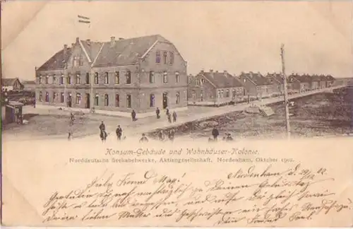 16542 Ak Nordenham Konsum Gebäude 1902
