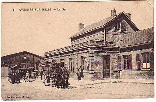16541 Ak Avesnes Sur Helpe France la Gare Garé Garée 1915