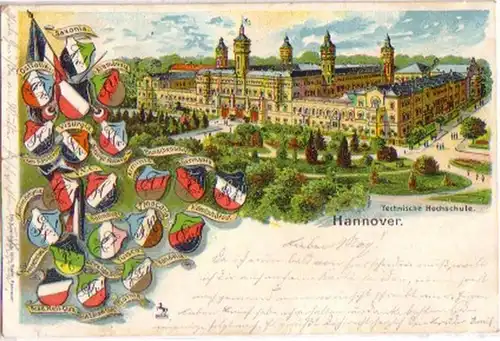 16536 Studentika Ak Hannover Technical Hochschule 1902