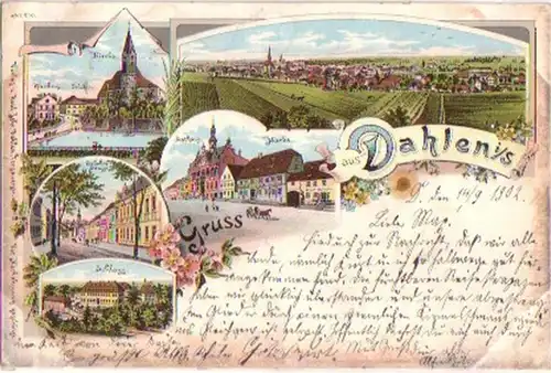 16532 Ak Lithographie Gruß aus Dahlen in Sa. 1902