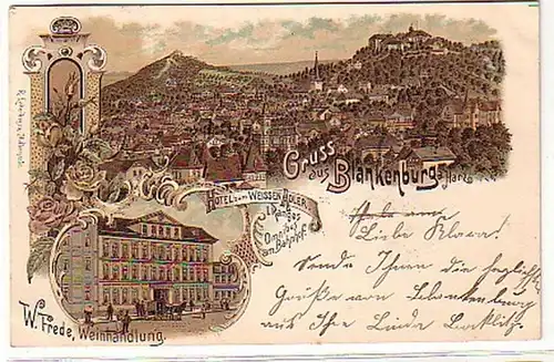 16528 Ak Lithographie Gruss aus Blankenburg a.Harz 1899