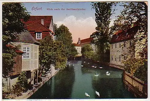 16505 Ak Erfurt Blick nach der Barfüsserkirche um 1920