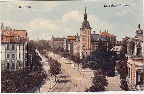 16486 Ak Grimma Leipziger Strasse 1913