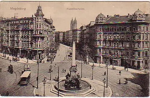 16466 Ak Magdeburg Hasselbachplatz um 1910