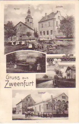 16457 Salutation multi-image Ak en Zweenfurt Gasthof etc.1908