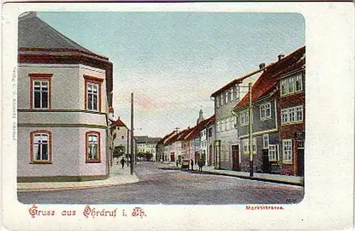 16441 Ak Gruß aus Ohrdruf in Thür. Marktstrasse um 1900