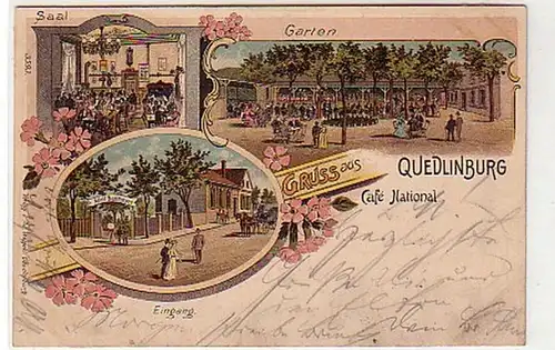 16436 Ak Lithographie Gruss aus Quedlinburg 1902