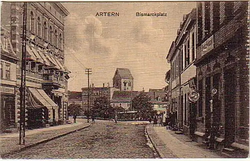 16431 Ak Artern Bismarckplatz mit Frisör 1913
