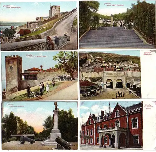 16406/6 Ak Gibraltar Port et vues de la ville vers 1910