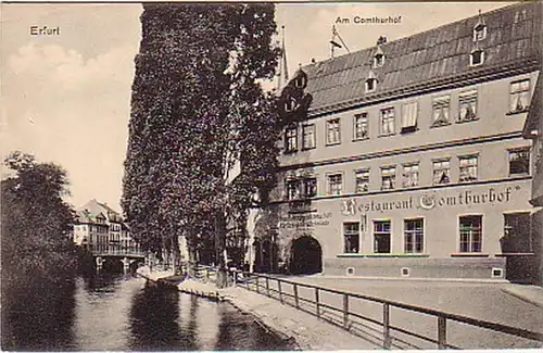 16403 Ak Erfurt Restaurant "Am Comthurhof" um 1910