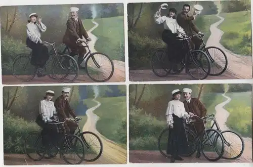 16399/4 Ak avec motif vélos vers 1910