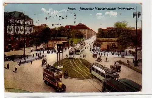 16394 Ak Berlin Potsdamer Platz mit neuem Verkehrsturm