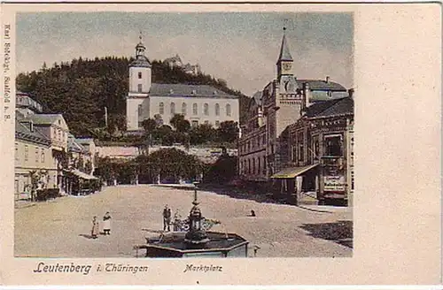16391 Ak Leutenberg in Thüringen Marktplatz um 1900