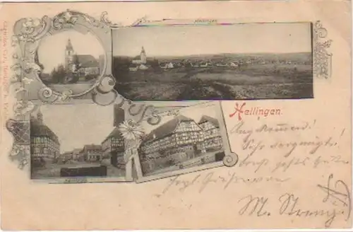 16372 Multi-image Ak Gruss de Hellingen en porte 1899