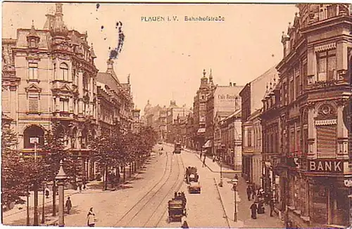 16366 Ak Plauen dans la rue Vogtland Bahnhofstraße 1912