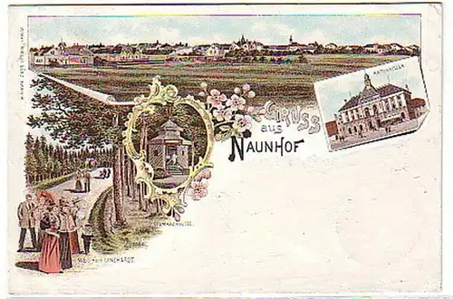 16352 Ak Lithographie Gruss de Naunhof 1897